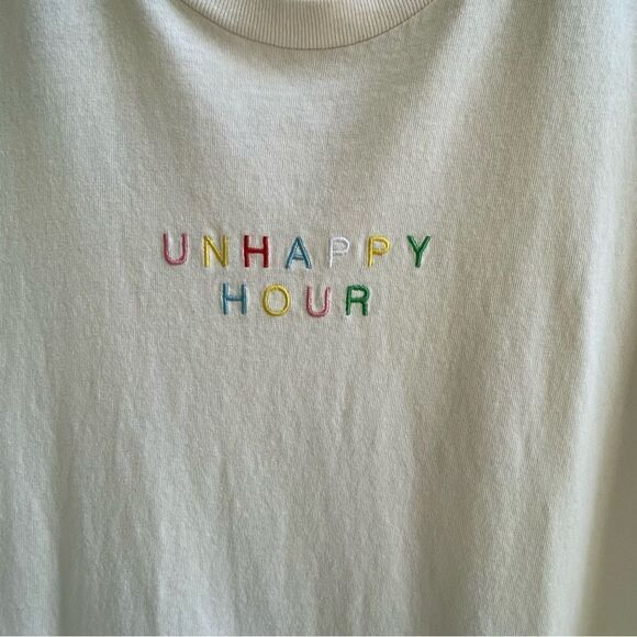 PacSun “Unhappy Hour” Graphic T-Shirt White Size Small - Picture 8 of 9